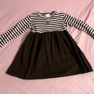 Zara Kids Brown and White Striped Dress